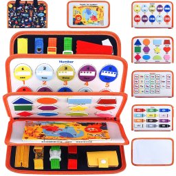 Carte senzoriala Montessori textila cu activitati educative pentru copii