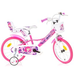 Bicicleta pentru copii Dino Bikes Fairy 16 inch, roz cu alb