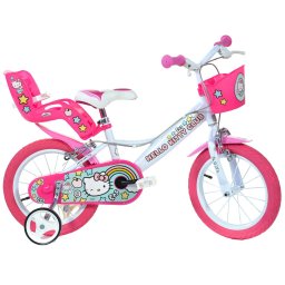 Bicicleta pentru copii Hello Kitty Dino Bikes 14 inch, alb roz
