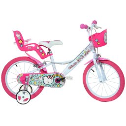 Bicicleta pentru copii Hello Kitty Dino Bikes 16 inch, alb roz