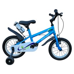 Bicicleta copii 2-4 ani KidsCare 12 inch albastra cu roti ajutatoare