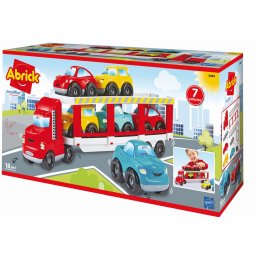 Transportator auto Ecoiffier Abrick cu platforma si 7 vehicule