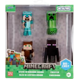 Set 4 figurine metalice Minecraft Metalfigs, 6,5 cm, Steve Alex