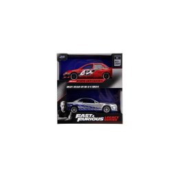 Set 2 masinute metalice Fast & Furious 1:32, Nissan si Mitsubishi