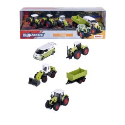 Set Majorette Farm Claas cu 5 vehicule agricole metalice, 7,5 cm