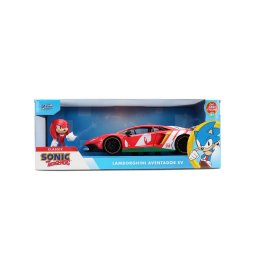 Set Sonic cu figurina si masinuta metalica Lamborghini Aventador SV 1:24