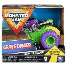 Masinuta Monster Jam Grave Digger metalica, seria Roar, scara 1:43