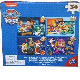 Puzzle 4 în 1 din lemn Patrula Catelusilor cu cutie de depozitare
