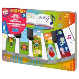 Puzzle din lemn muzical tip pian cu sunete pentru copii 3+