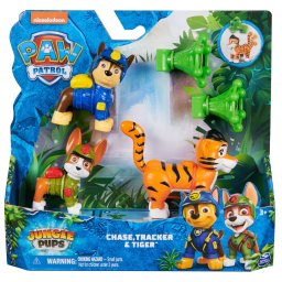 Set 3 figurine Patrula Catelusilor Jungle Pups Chase, Tracker si Tigrul