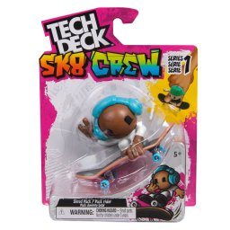 Tech Deck Sk8 Crew pachet cu placa si figurina 9,6 cm, casti albastre