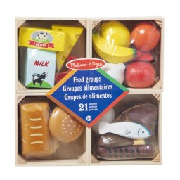 Set de joaca din lemn Melissa & Doug cu alimente, 21 piese