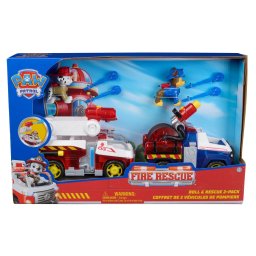 Patrula Catelusilor set cu 2 vehicule de pompieri si figurine