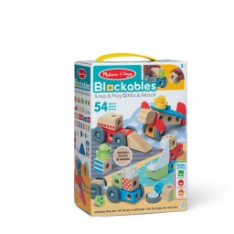Set de constructie din lemn pentru vehicule Melissa & Doug, 54 piese