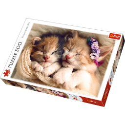 Puzzle Trefl 500 piese Pisicute somnoroase, multicolor, 10+ ani