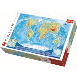 Puzzle Trefl 4000 piese Harta Fizica a Lumii, multicolor, 15+ ani