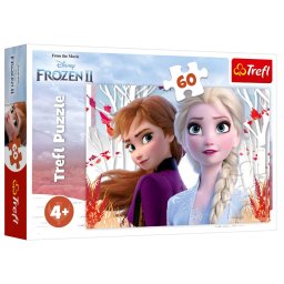 Puzzle Trefl Frozen 2 cu Anna si Elsa, 60 piese, 4+ ani