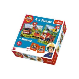 Puzzle Trefl 2in1 + Memo Pompierii în Actiune pentru copii 3+