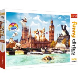 Puzzle Trefl 1000 piese Catelusi la Londra, multicolor, 12+ ani