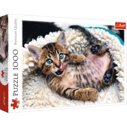 Puzzle Trefl 1000 piese Pisicuta vesela, multicolor, 12+ ani