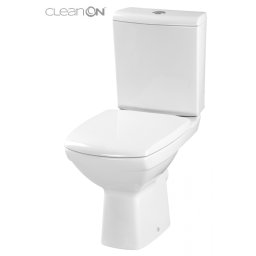 Set vas WC 516 compact alimentare verticala Carina Clean On Cersanit + capac duroplast cadere lenta inclus,