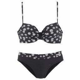 LASCANA Costum de baie două piese albastru marin / alb