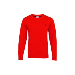 U.S. POLO ASSN. Pulover bleumarin / roșu