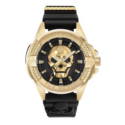 Philipp Plein Ceas analogic 'THE $KULL' auriu / negru