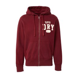 Superdry & Co Hanorac albastru marin / roșu burgundy / alb