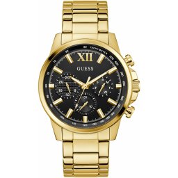 GUESS Ceas analogic 'Walker' auriu / gri grafit / negru