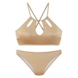 LASCANA Costum de baie două piese auriu