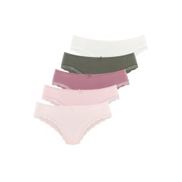 LASCANA Slip verde închis / rosé / roz pudră / roz închis / alb