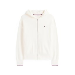 TOMMY HILFIGER Geacă tricotată alb lână