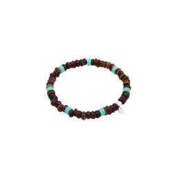 KUZZOI Brățară turcoaz / maro / argintiu