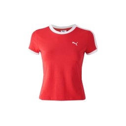 PUMA Tricou 'T7' roșu intens / alb