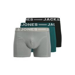 JACK & JONES Boxeri 'JJSense' albastru fumuriu / verde pin / negru / alb
