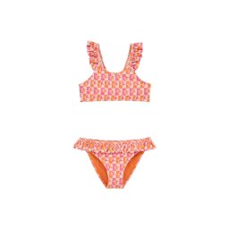 WE Fashion Costum de baie două piese portocaliu / roz