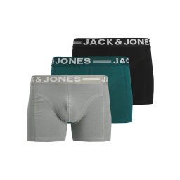 JACK & JONES Boxeri 'Sense' gri / verde închis / negru