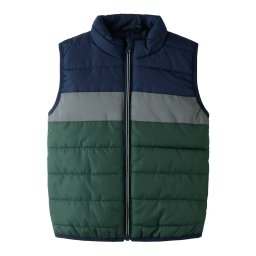 NAME IT Vestă 'NMMMYLANE' bleumarin / gri / verde