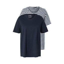 Ulla Popken Tricou bleumarin / alb