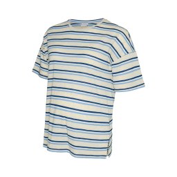 MAMALICIOUS Tricou 'MLNara Vita' alb kitt / bleumarin / albastru deschis / alb