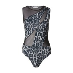 ABOUT YOU Tricou body 'Nela' gri / gri deschis / negru
