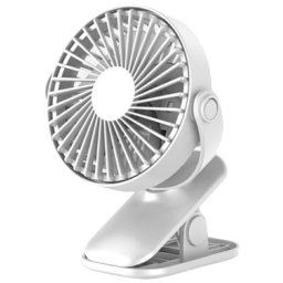 Mini ventilator de birou cu clema acumulator si alimentare USB 5V Alb