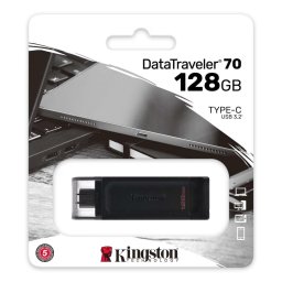 Memorie USB Kingston DataTraveler 70, 128 GB, USB-C 3.2