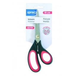 Set 2 x Foarfeca cu Varf Ascutit si Maner Cauciucat, 19 cm