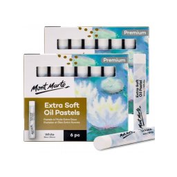 Pastel ulei extra fin alb Mont Marte, 6 buc/set