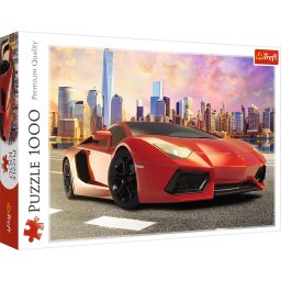 Puzzle Trefl 1000 piese Lamborghini rosu, pentru copii si adulti 10+ ani