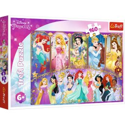 Puzzle Trefl 160 piese cu Portretele Printeselor Disney pentru copii 5+
