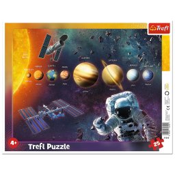 Puzzle copii 25 piese cu plansa Sistemul Solar, Trefl, 4+ ani