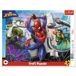Puzzle copii Spider-Man cu 25 piese in rama, Trefl, 4+